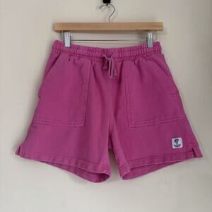Bass Pro Shops Sweat Shorts Pink Cotton Drawstring Elastic Waist Size M Women's